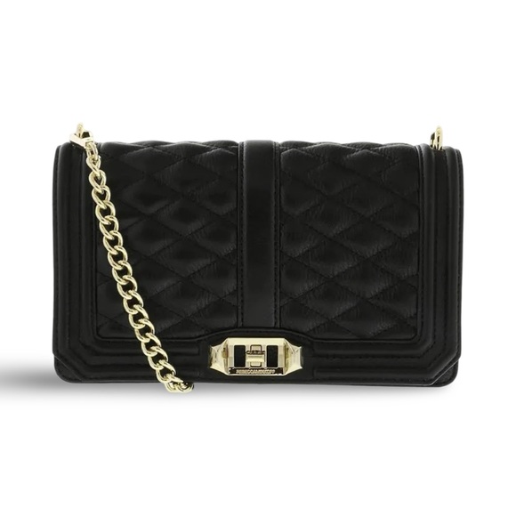 Rebecca Minkoff Handbags - Rebecca Minkoff Quilted Diamond Black Leather Love Crossbody Bag
